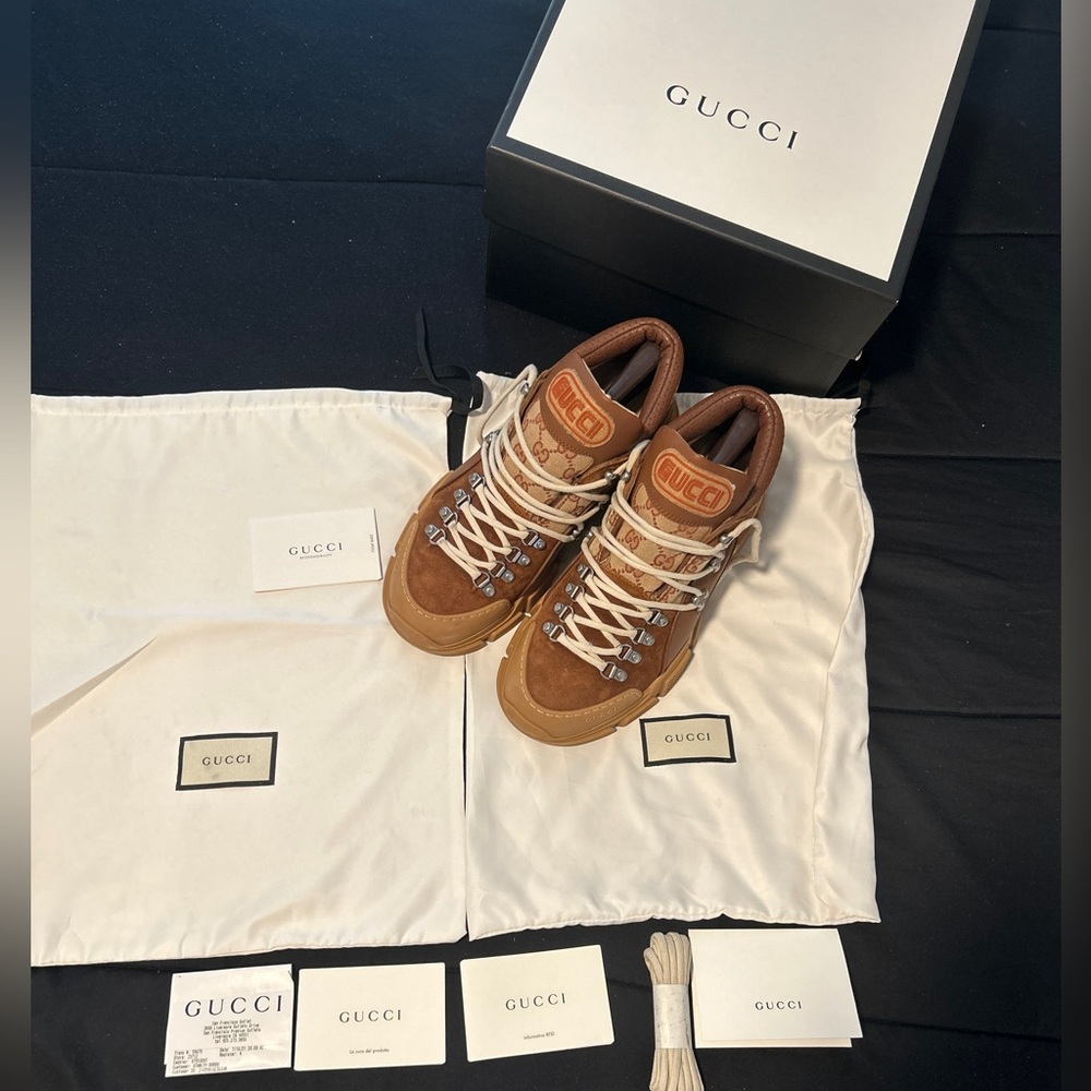 Gucci GG Canvas Leather Boots - Picture 2 of 8